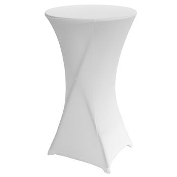 Housse De Mini Mesa Alta Blanca De 110x60 Cm, Stretch - Oviala