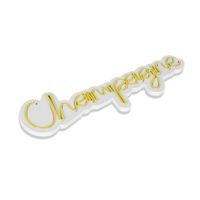 iluminacion led decorativa de plastico champagne amarillo 60x18x2 cm