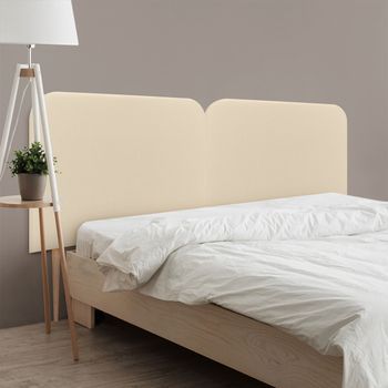 Dhome Cabecero Vainilla Curvo Tapizado En Polipiel 200 Dual Con Patas Altura 125cm Para Pared Acústico Absorbente Cama Dormitorio (vainilla, 200 Dual)