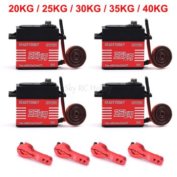 Servos impermeables de 20KG, 25KG, 30kg, 35kg, 40KG, 60KG, 180, 270, 360 grados, Torque grande, Servo Digital, engranajes de Metal, brazo 25T para coche RC