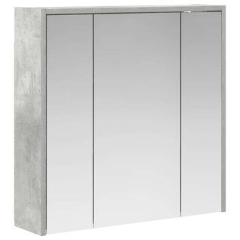 Armario Con Espejo De Baño Gris Concreto 63,5 X 16 X 62,5 Cm Vidaxl