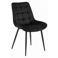 silla de comedor terciopelo valora bera asiento acolchado de terciopelo negro
