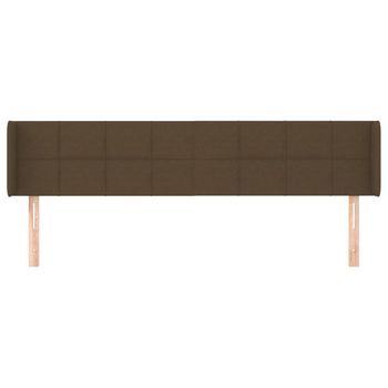 Cabecero Cama Mueble De Dormitorio De Tela Oscuro 183 X 16 X 78/88 Cm Marrón M02_0007632
