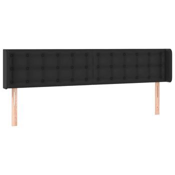 Cabecero Cama | Panel De Cabecera De Cuero Sintético Negro 163x16x78/88 Cm