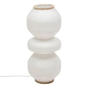 Lámpara De Pie Nika Cilíndrica, 100 Cm De Altura, Blanca - Atmosphera Createur D'interieur