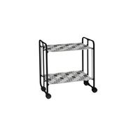 carrito auxiliar plegable bauhaus negro con ruedas r 2 niveles y 4 posiciones88