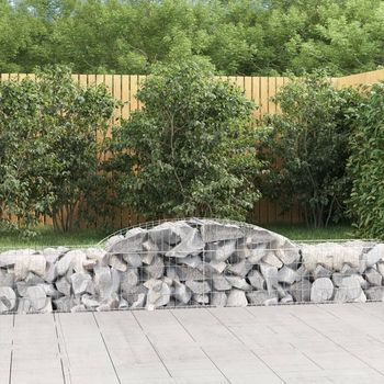 Cestas De Gaviones 4 Piezas | Gavión Para Piedras | Gavión Decorativo Forma De Arco Hierro 300x50x40/60 Cm Cfw792205