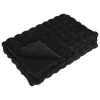 manta antideslizante de sintetica de conejo olite negro vidaxl