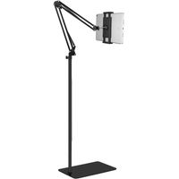 soporte de suelo y cama para tablet y movil con brazo articulado y base pesada r altura y angulo ajustables 360 r compatible con ipad galaxy tab kindle y smartphones r ideal para ver pelis cocinar
