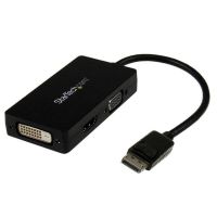 adaptador startech dp2vgdvhd displayport a hdmi vga dvi 015 m negro