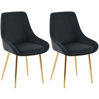 juego de 2 sillas de comedor elmira terciopelo negro 53x50x86 cm clp