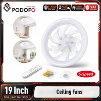 ventilador de techo podofo con luz led candelabro con aspas cerradas 3 temperaturas de color regulable sin escalones 6 velocidades oscilacion flujo de aire reversible control remoto y