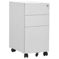 cajonera mueble de oficina con ruedas con 3 cajones 30 x 45 x 59 cm acero gris dec024575