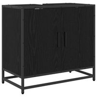 mueble de lavabo para bano roble negro 65 x 33 x 60 cm vidaxl