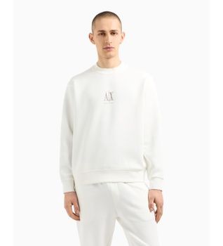 A|X Armani Exchange para hombre. XM000368AF10818U0009 Sudadera Bordada blanco (XXL), Casual, Algodón