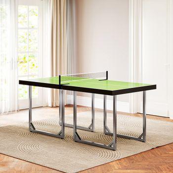 Mesa De Ping-pong Homcom Mdf Acero, 182x91x76 Cm, Verde