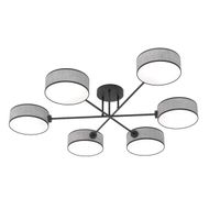 lampara de techo lorix grisnegro 6 luces