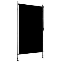 estor enrollable - estor para exterior - poliester y acero - gris antracita 120x270cm