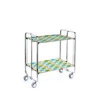 carrito auxiliar plegable bauhaus cromado con ruedas r 2 niveles y 4 posiciones67