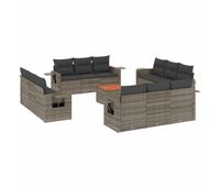 vidaxl set sofas de jardin con cojines 13 piezas ratan sintetico gris