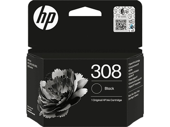 Cartucho de tinta - HP 308 Negro, UL ECOLOGO®, Planet Partners, Negro