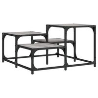 mesa de centro estilo industrial 68 x 68 x 40 cm madera de ingenieria gris y metal dec040075