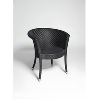 sillon nido negro de polipropileno para jardin y exterior romero garden