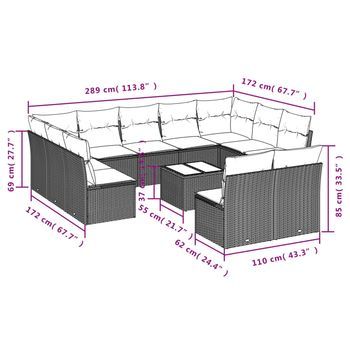 Conjunto De Salón (incluye Cojines, Juego De 12 Piezas)