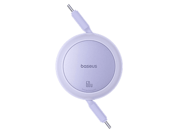 Cable USB-C - Baseus Free2Pull, Retráctil, Tipo C, de 100 cm, Universal, 60W, Lila