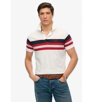superdry para hombre m1110424a polo ligero de punto con rayas blanco l casual algodon manga corta