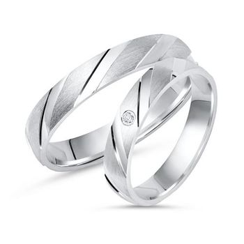 Alianzas de boda alianzas de boda de plata 925 grabado circonio cúbico