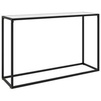 mesa consola vidrio templado blanco 120x35x75 cm vidaxl