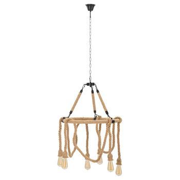 Lámpara De Metal Y Cuerda Cm Ø 64x90