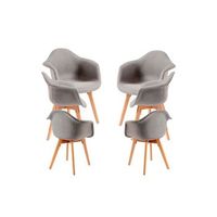 pack 6 sillas belu tela de polipropileno 834843 cm - gris