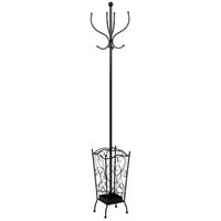 perchero de metal con 4 ganchos 35x35x181h cm negro