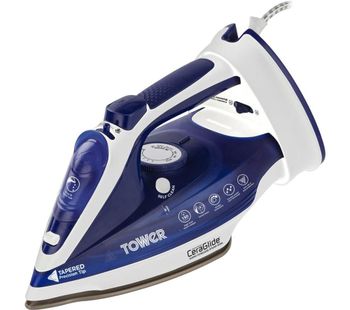 TOWER CeraGlide T22008BLU Cordless Steam Iron - Blue, Blue