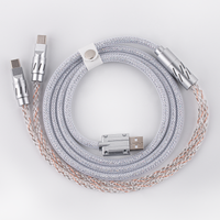 cable epomaker gloss dual-device 2 en 1 de 15m cable trenzado con luz rgb degradada para teclado y raton de juego