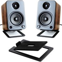 la base de soporte para altavoces esta hecha de acero al carbono para soporte inferior de altavoces de sobremesa con absorcion de impactos y calidad de sonido mejorada
