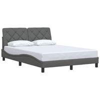 estructura de cama sin colchon tela gris oscuro 120x200 cm