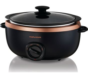 MORPHY RICHARDS Evoke Sear & Stew 461016 Slow Cooker - Black & Rose Gold, Black