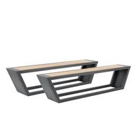 kobon juego de asientos de acero antracita - made in germany - 2 x banco