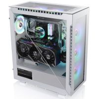 thermaltake divider 500 tg snow argb cristal templado usb 31 blanca