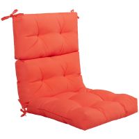 costway cojin para silla de respaldo alto con cinturones antideslizantes engrosada poliester transpirable interior exterior naranja