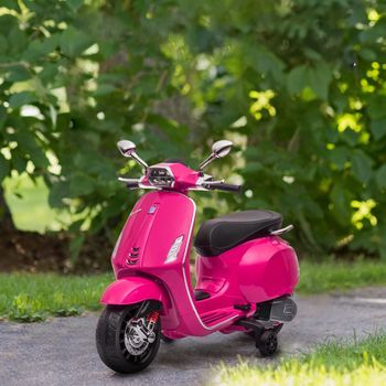 Moto Eléctrica Infantil Vespa 6v Con Luz Y Música Rosa Aiyaplay