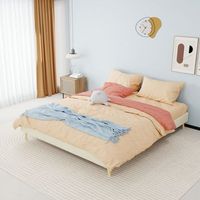 estructura de cama 160x200 cm beige tapizada y de perfil bajo