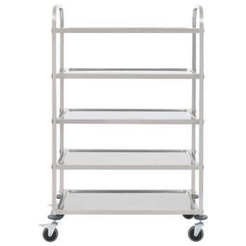 Carrito De Cocina，estantería De Cocina, Carrito De Servir De 5 Alturas 107x55x147 Cm Acero Inoxidable