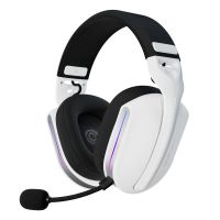 auriculares oniverse polaris inalambricos y con cable gaming multiplataforma con bluetooth usb-c y led blancos