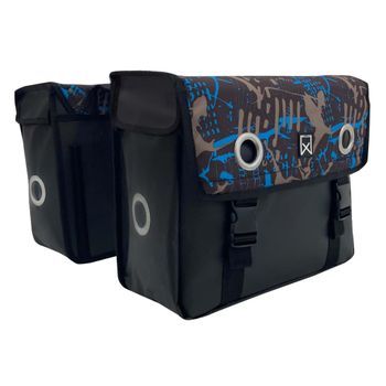 Alforjas Para Bicicleta Ice Lona Impermeable Azul Y Negro 30 L Willex