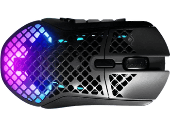Ratón gaming - SteelSeries Aerox 9 Wireless, Inalámbrica, 2,4 GHz y Bluetooth 5.0, 18000 DPI, 180h Autonomía, 18 Botones, Negro