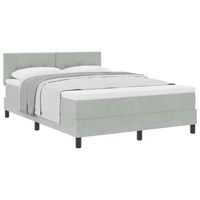 cama tipo box spring gris claro 160 x 200 cm terciopelo vidaxl